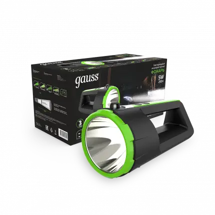 Фонарь прожекторный Gauss модель GFL701 5W 280lm Li-ion 5000mAh диммируемый LED 1/10/30 GF701