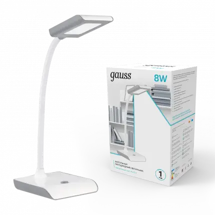 Светильник настольный Gauss модель GTL101 8W 550lm 4000K 220-240V белый с серым LED 1/20 GT1011