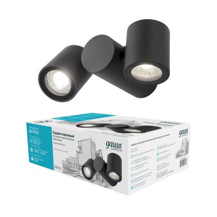 Светильник садово-парковый Gauss Sonata настенный архитектурный, 2xGU10, 221x155x70mm, 170-240V / 50Hz, 2xMax.35W, IP54, 1/12 GD152