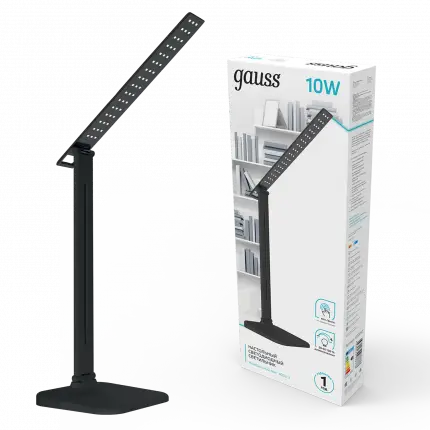 Светильник настольный Gauss модель GTL201 10W 580lm 4000K 170-265V черный диммируемый LED 1/10/40 GT2012