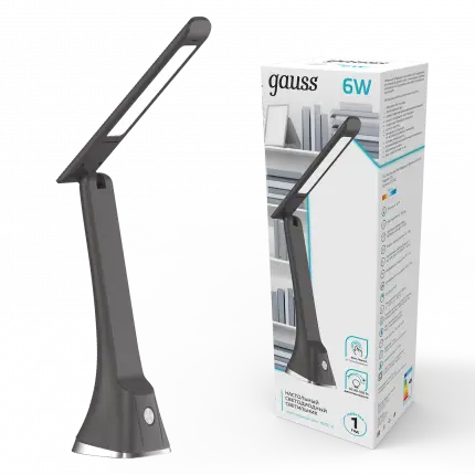 Светильник настольный Gauss модель GTL203 6W 380lm 4000K 170-265V черный диммируемый LED 1/20 GT2032