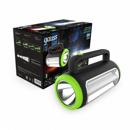 Фонарь прожекторный Gauss модель GFL603 8W 500lm lead acid 1500mAh диммируемый LED 1/10/20 GF603