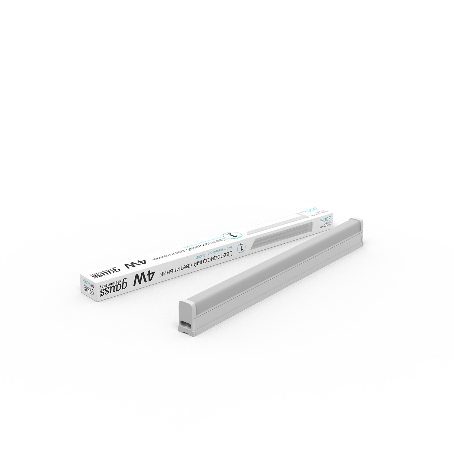 Светильник Gauss TL Elementary линейный 4W 300lm 4000K IP20 313х22х33 LED 1/25 130411204