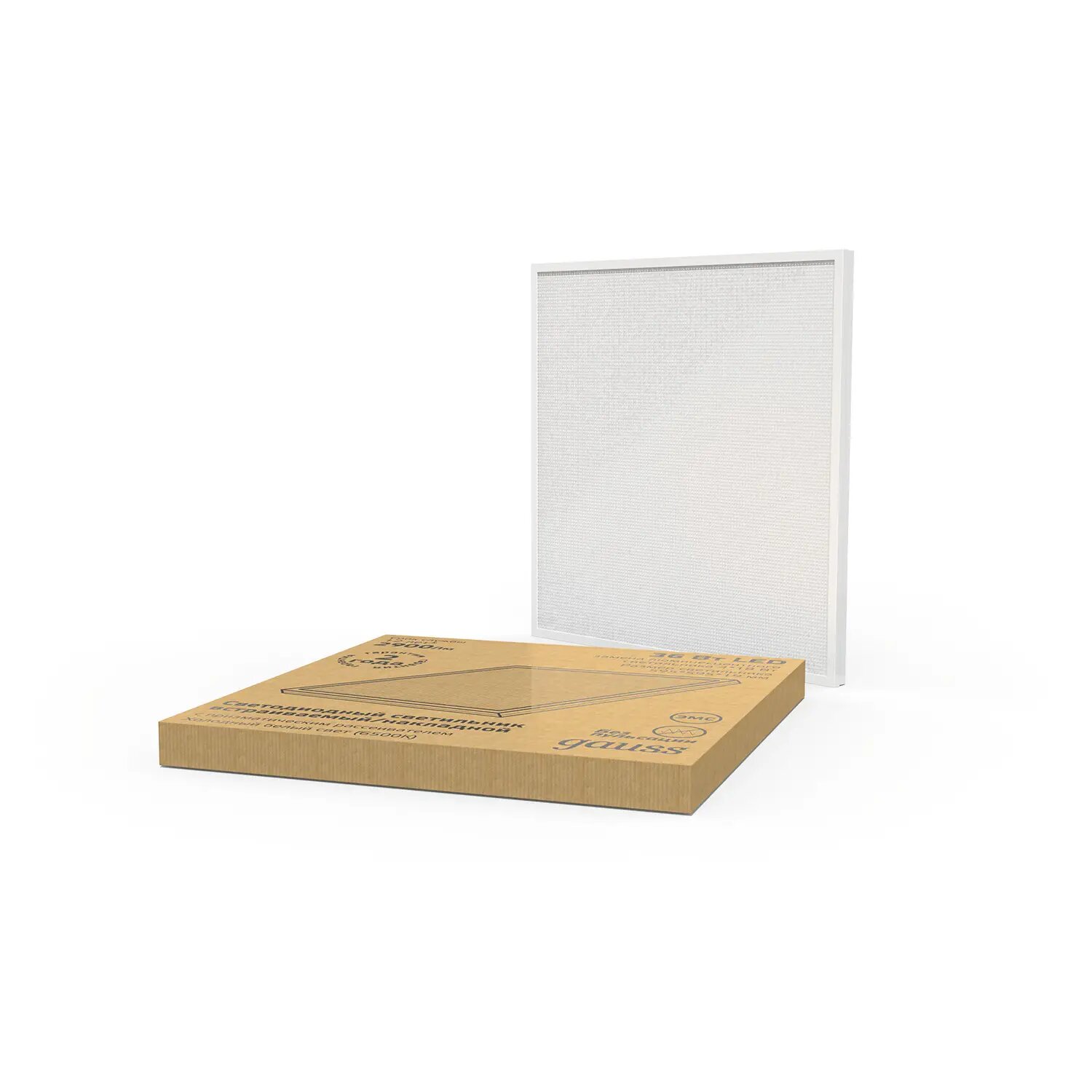 Светильник офисный Gauss 36W 2950lm 6500K IP20 595*595*19мм призма LED 1/4 842123336