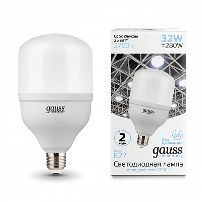 Лампа Gauss Elementary LED T100 E27 32W 2700lm 180-240V 6500K 1/20 63233