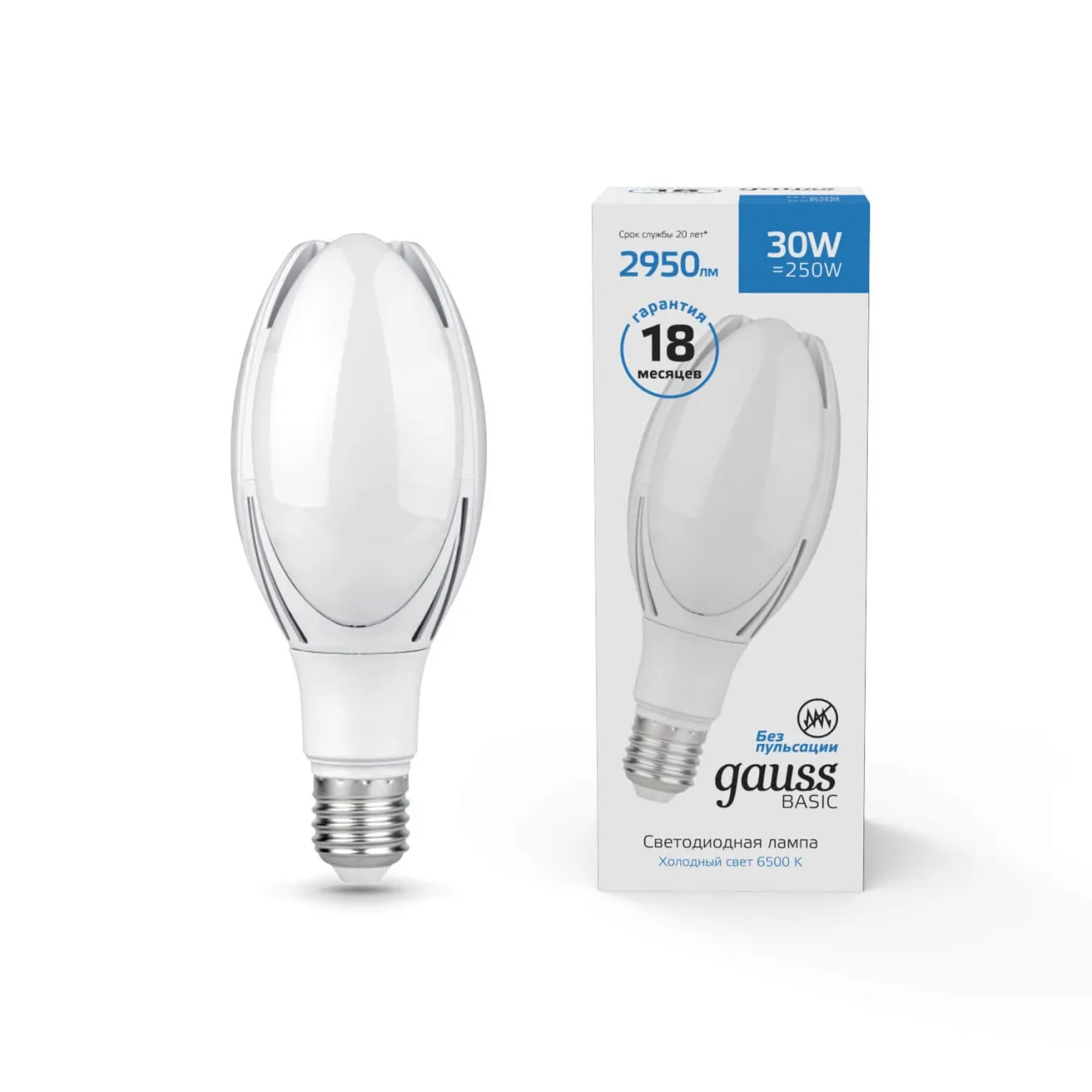 Лампа Gauss Basic BT100 AC180-240V 30W 2950lm 6500K E40 LED 1/20 11834332