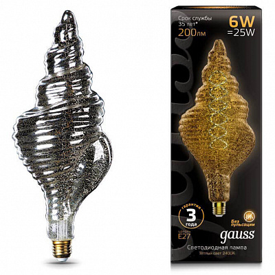 Лампа Gauss Led Vintage Filament Flexible TL120 6W E27 120*330mm 2400K 1/10 166802008