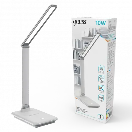 Светильник настольный Gauss модель GTL202 10W 550lm 3000-6000K 170-265V белый диммируемый USB LED 1/8/32 GT2021