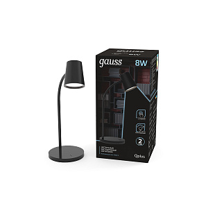 Светильник настольный Gauss Qplus модель GTL603 8W 600lm 4000K 170-265V черный диммируемый LED 1/8 GT6032