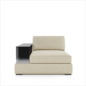 PLAT COUCH MODULE WITH GLASS SHELVING